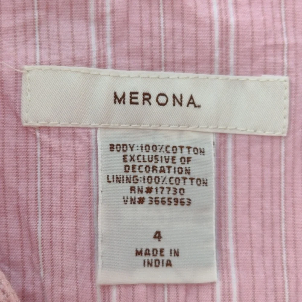 Merona Pink Knee-Length Striped Embroidered A-Line Skirt 4 - Picture 7 of 8